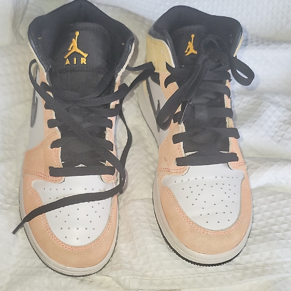 Air Jordan Sneakers in Peach and White